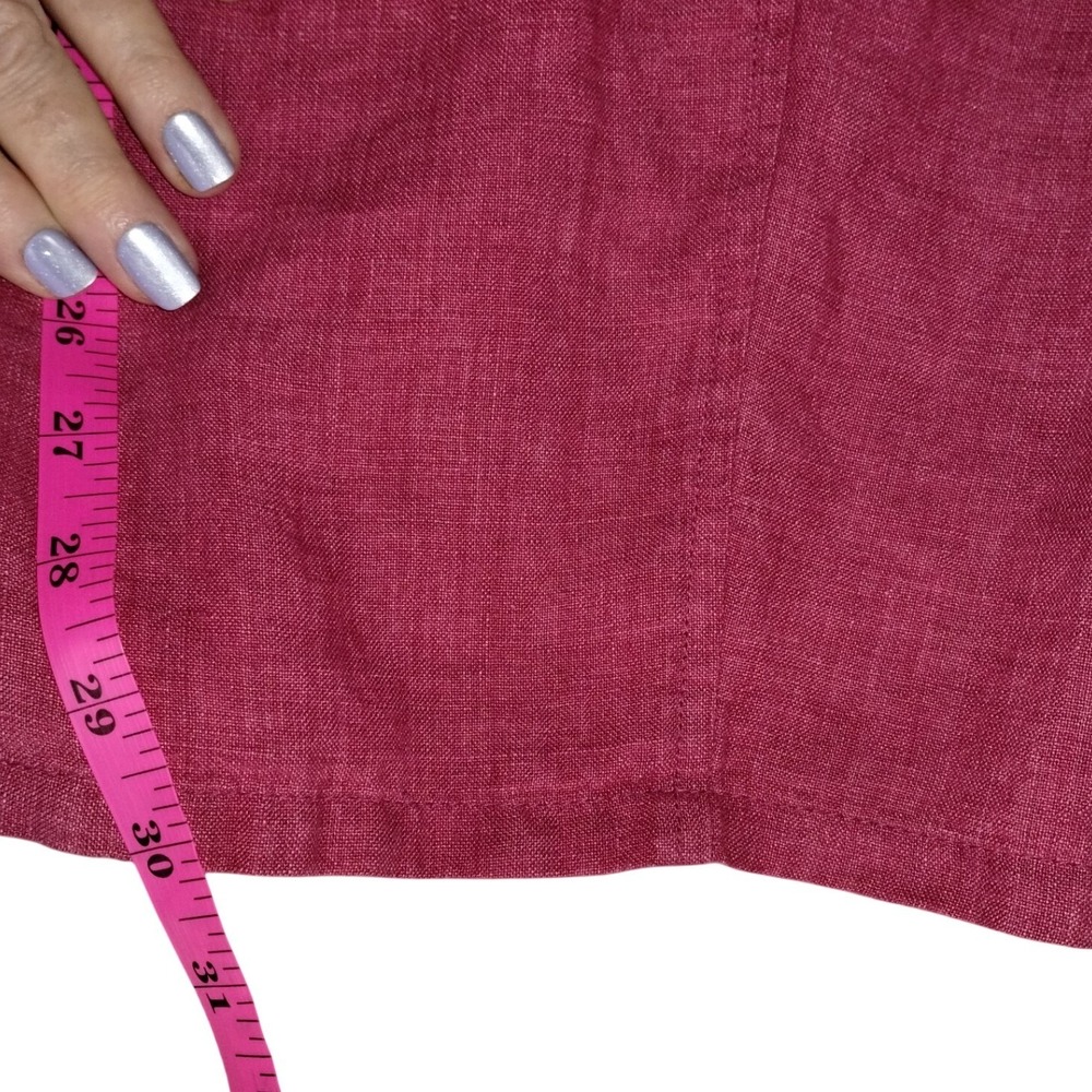 Eileen Fisher Womens Plus Size 3X‎ Pink Linen Pull-On Pants NWT $188 - Picture 4 of 13